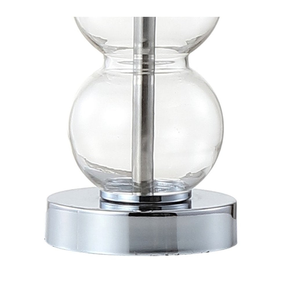 21" Silver Novelty Table Lamp With Globe Shade