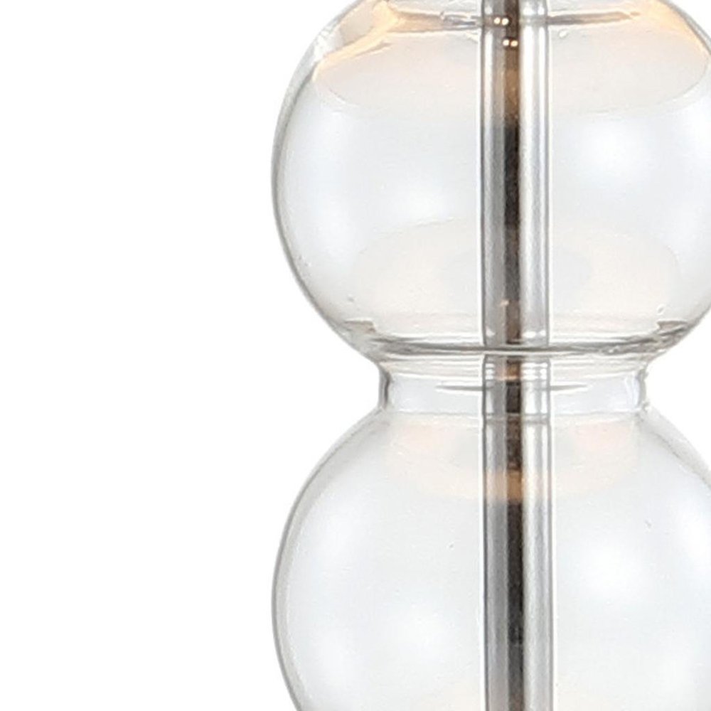 21" Silver Novelty Table Lamp With Globe Shade