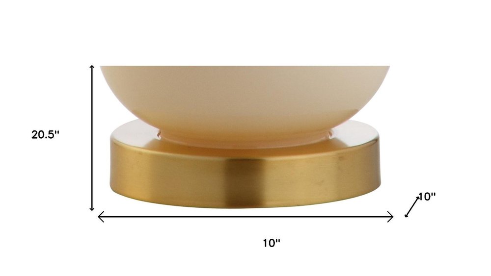 21" Gold Gourd Desk Lamp With Drum Shade