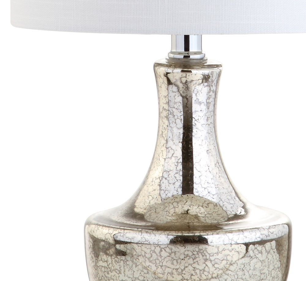 20" Silver Novelty Bedside Lamp With Drum Shade