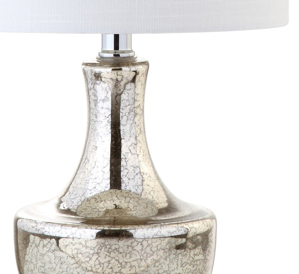 20" Silver Novelty Bedside Lamp With Drum Shade