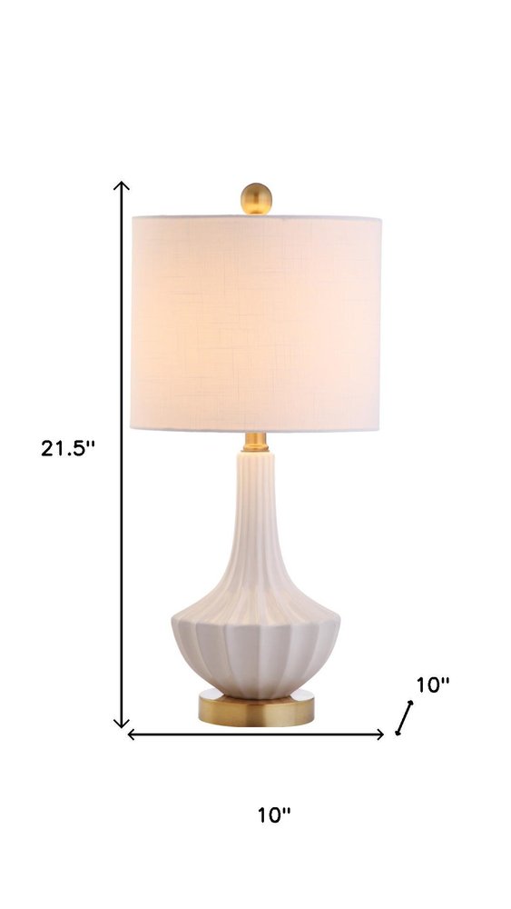 22" Gold Urn Table Lamp With Drum Shade
