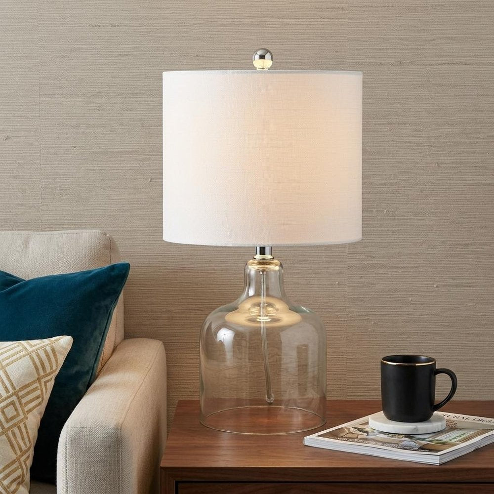 19" Silver Novelty Table Lamp With Drum Shade