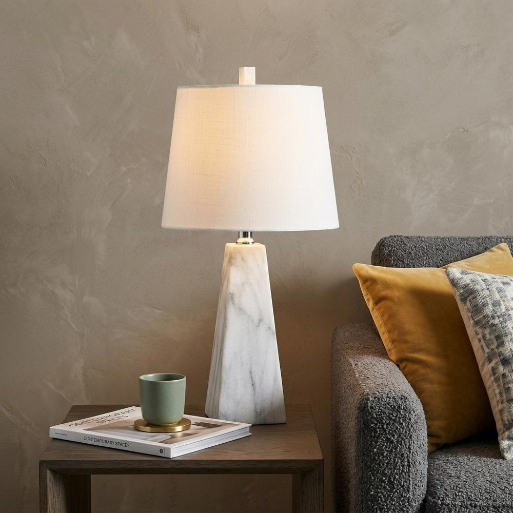 21" White Novelty Table Lamp With Empire Shade