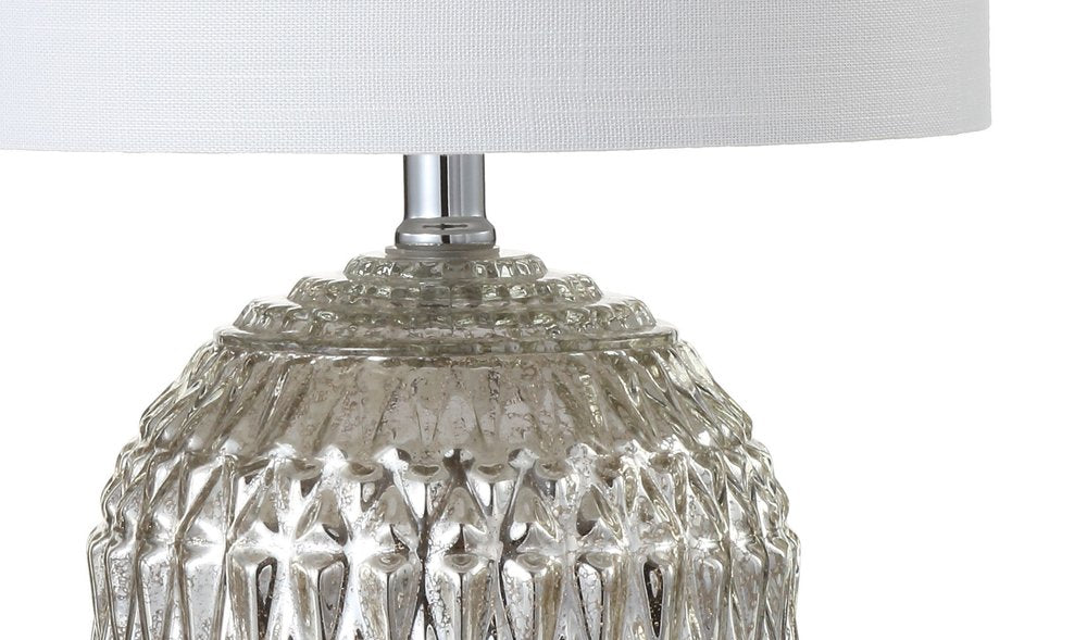 21" Silver Novelty Table Lamp With Globe Shade