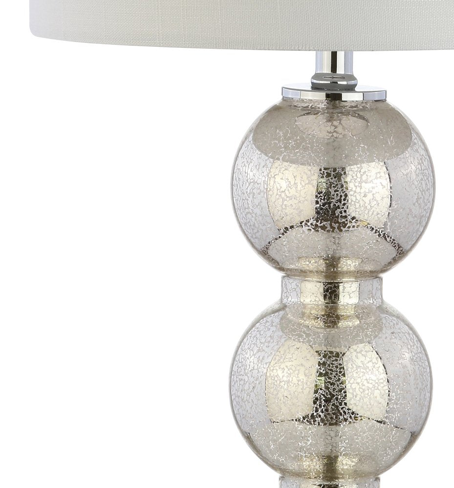 Set of Two 27" Silver Novelty Table Lamps With Drum Shades