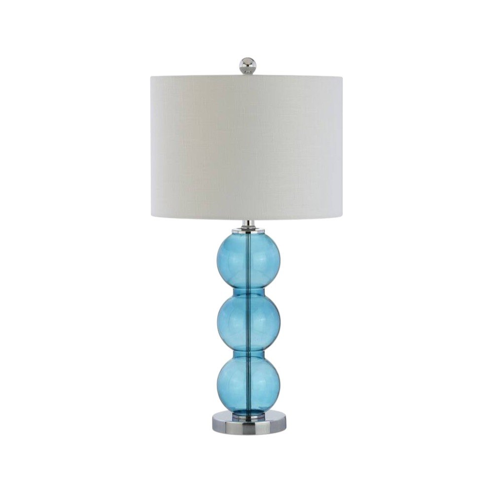 Set of Two 27" Silver Novelty Table Lamps With Drum Shades