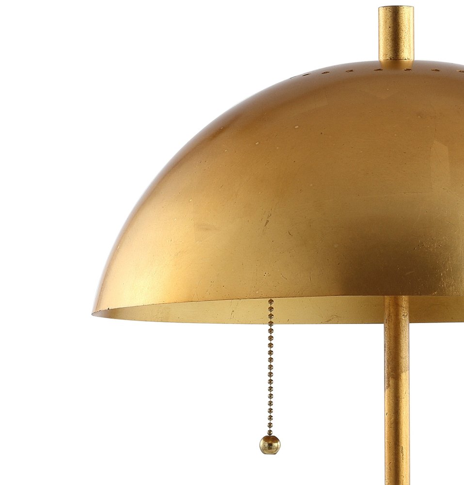 21" White Round Table Lamp With Globe Shade