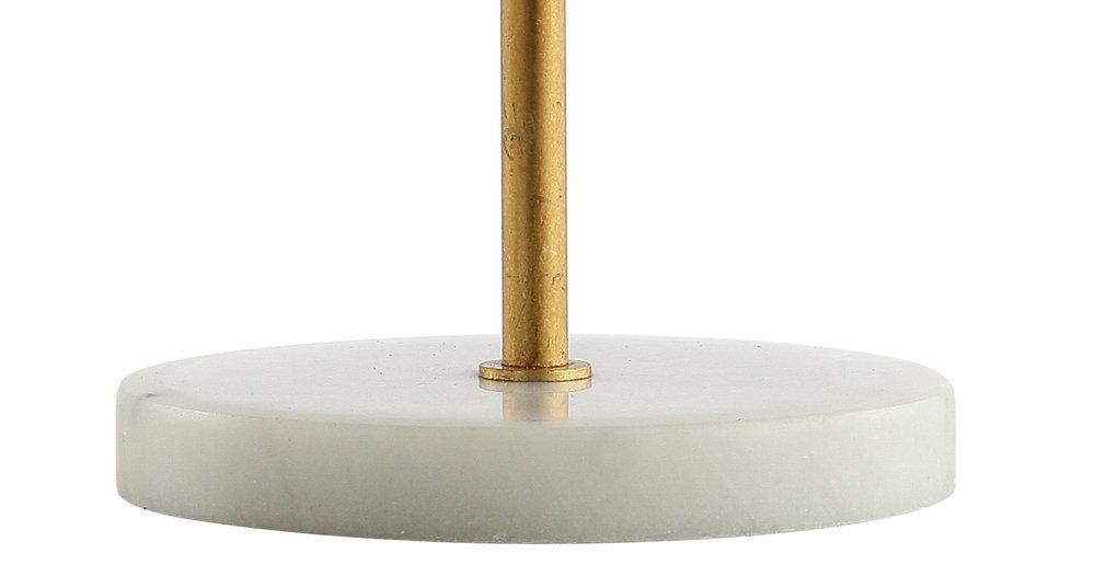 21" White Round Table Lamp With Globe Shade