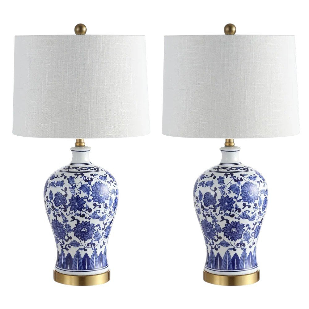 Set of Two 26" Gold Novelty Table Lamps With Globe Shades