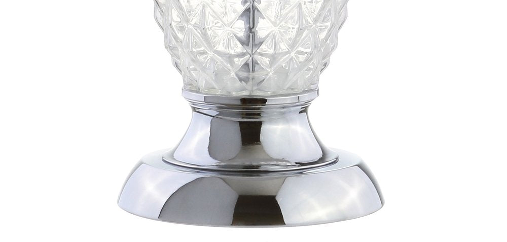 24" Silver Novelty Table Lamp With Drum Shade