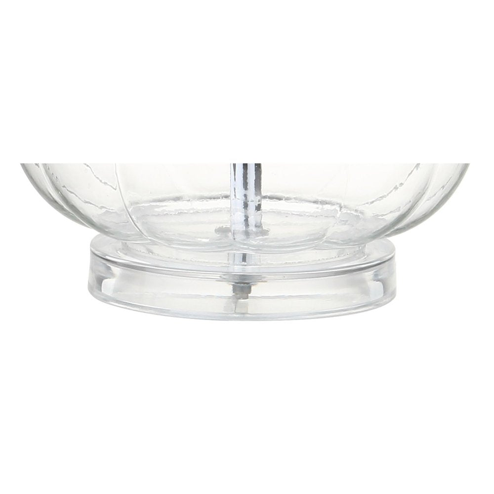 Set of Two 29" Clear Novelty Table Lamps With Drum Shades