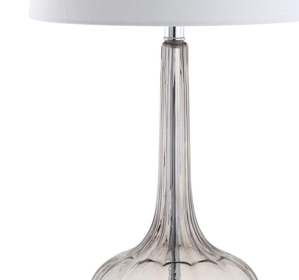 Set of Two 29" Clear Novelty Table Lamps With Drum Shades