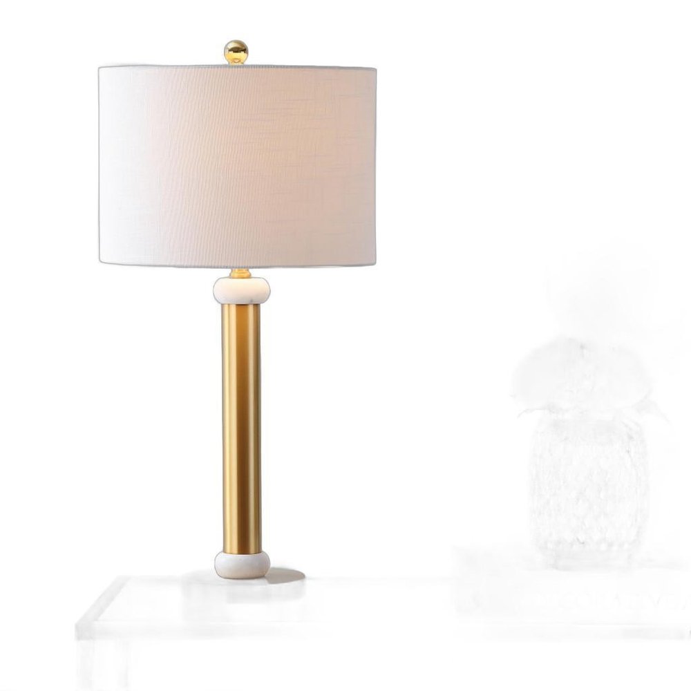 27" Gold Novelty Table Lamp With Drum Shade