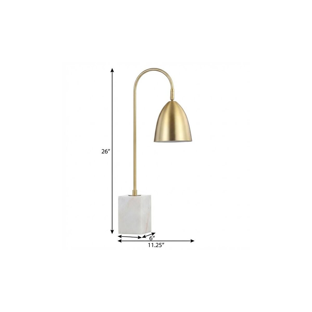 26" White Arched Lamp With Novelty Shade