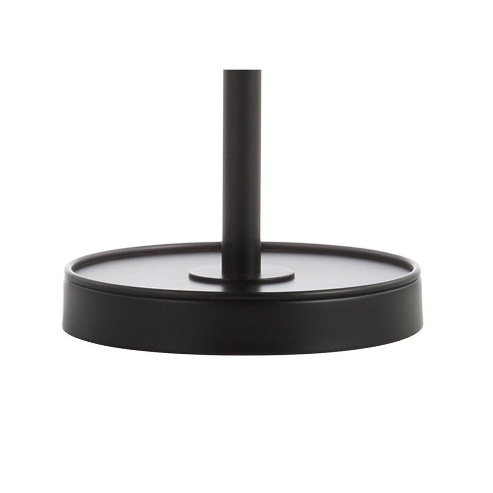 25" Black Table Lamp With Globe Shade
