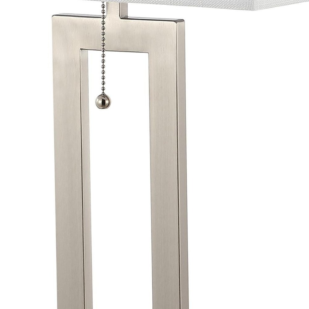 Set of Two 29" Nickel Table Lamps With Shades