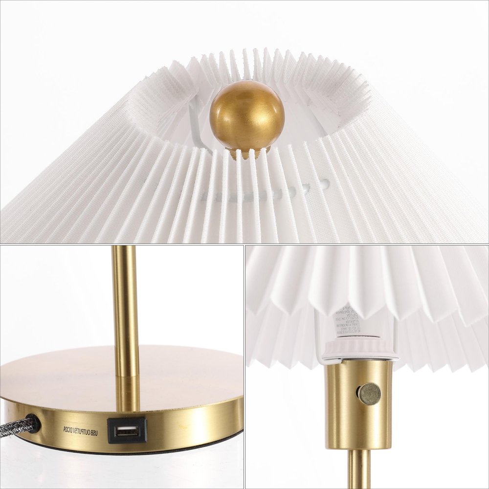 21" Gold Table Lamp With Empire Shade