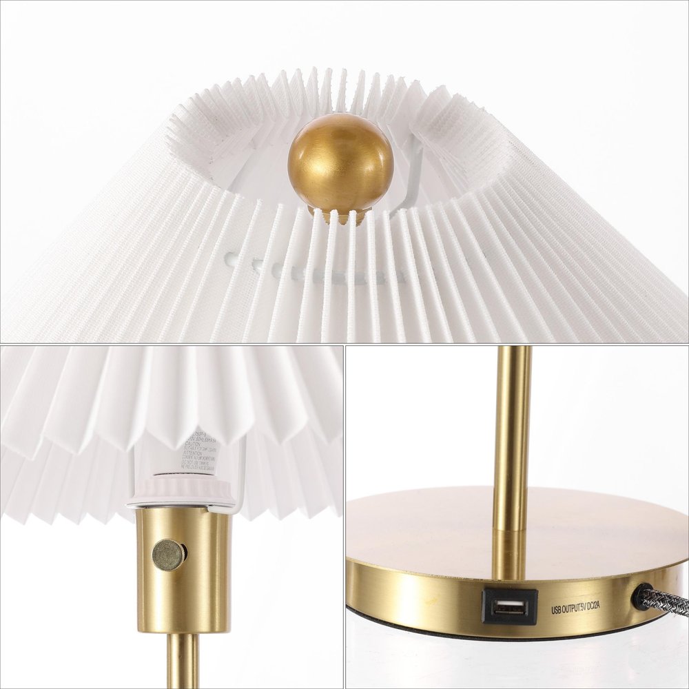 21" Gold Table Lamp With Empire Shade