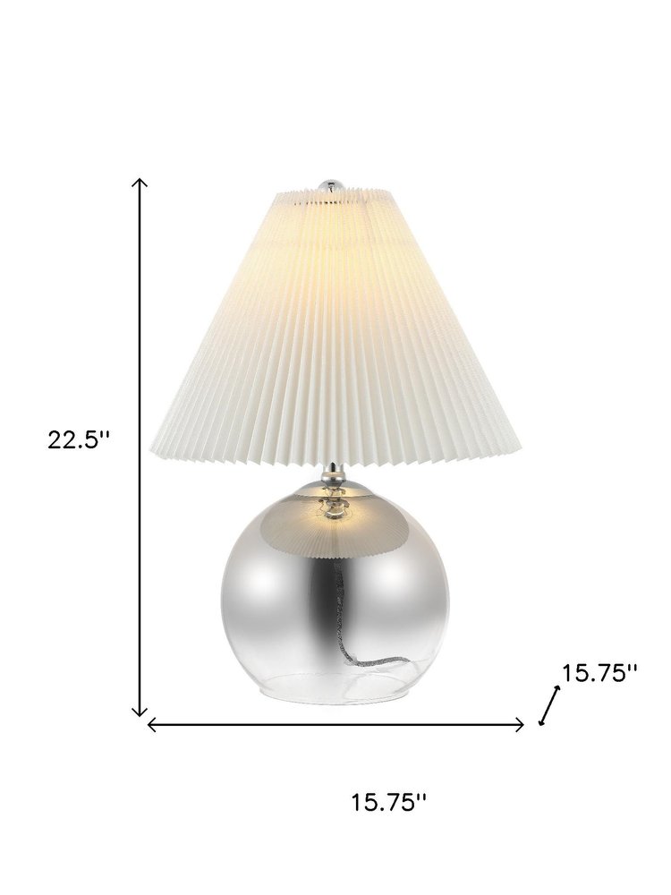 23" Silver Globe Lamp Base With Empire Shade