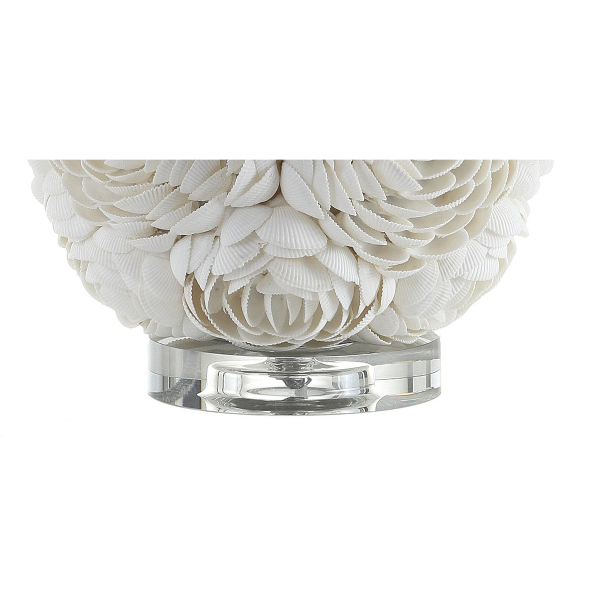 24" Off White Seashell Table Lamp With White Drum Shade
