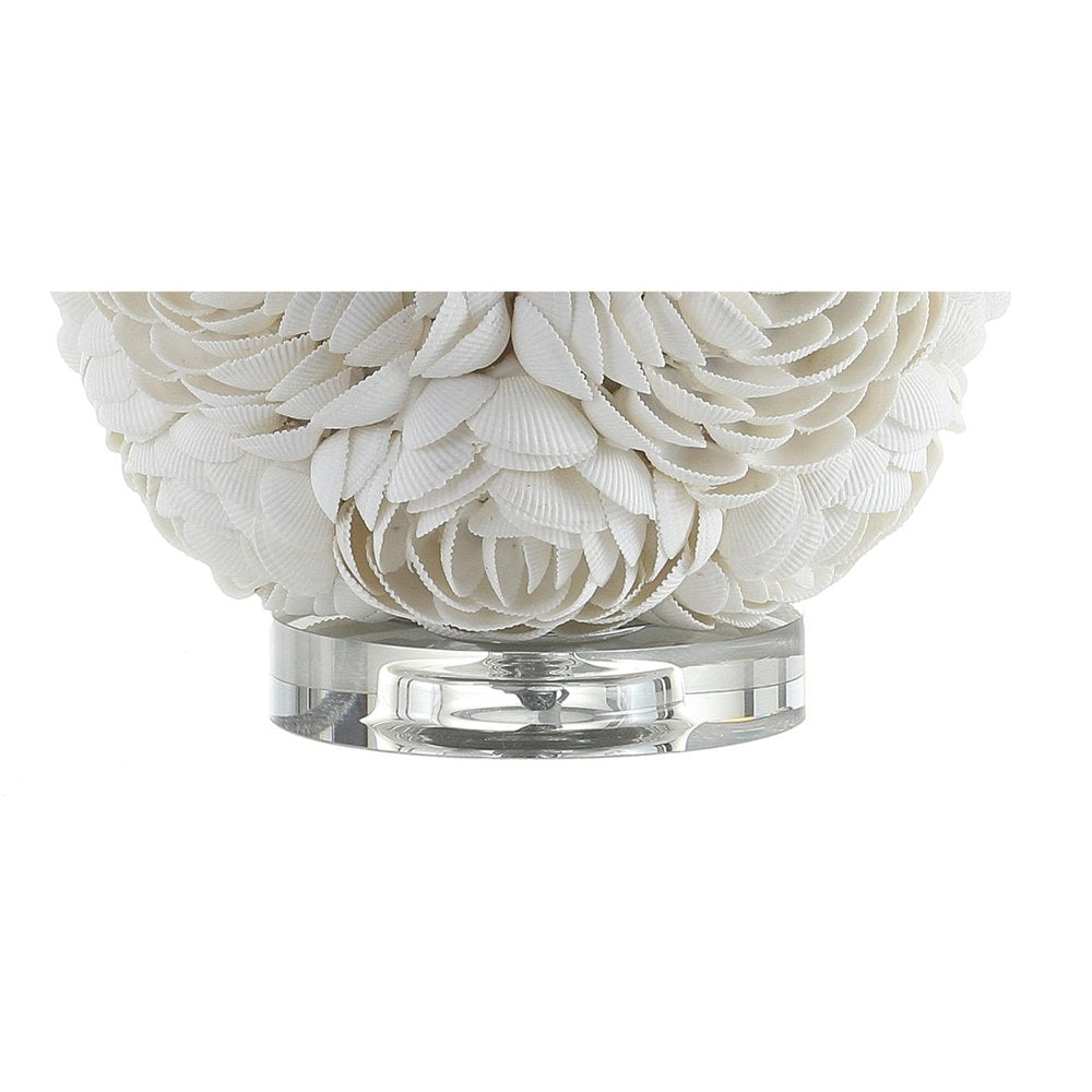 24" Off White Seashell Table Lamp With White Drum Shade