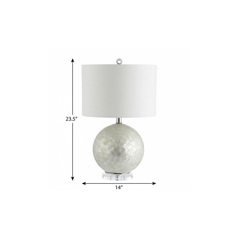 24" Clear Globe Lamp Base With Drum Shade