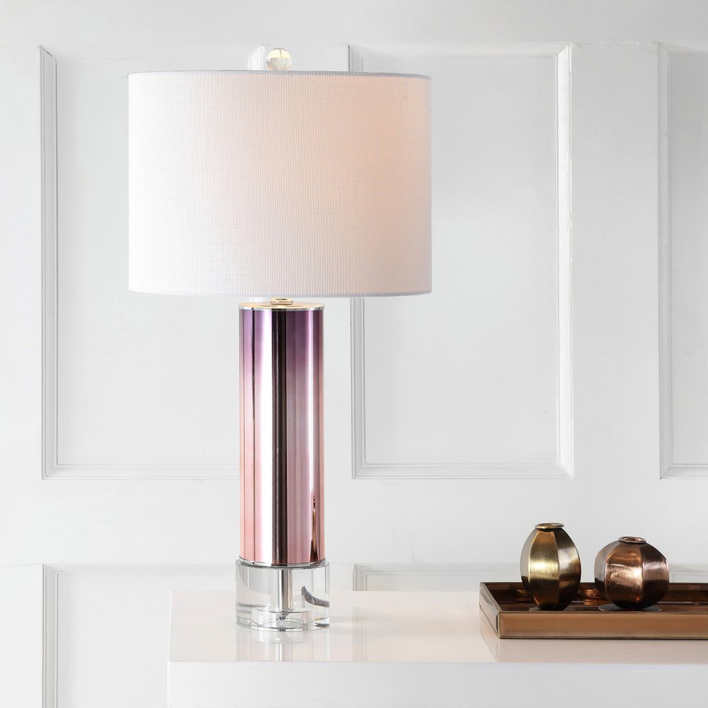 27" Clear Novelty Table Lamp With Drum Shade