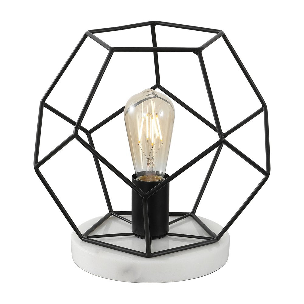 10" White Geometric Table Lamp