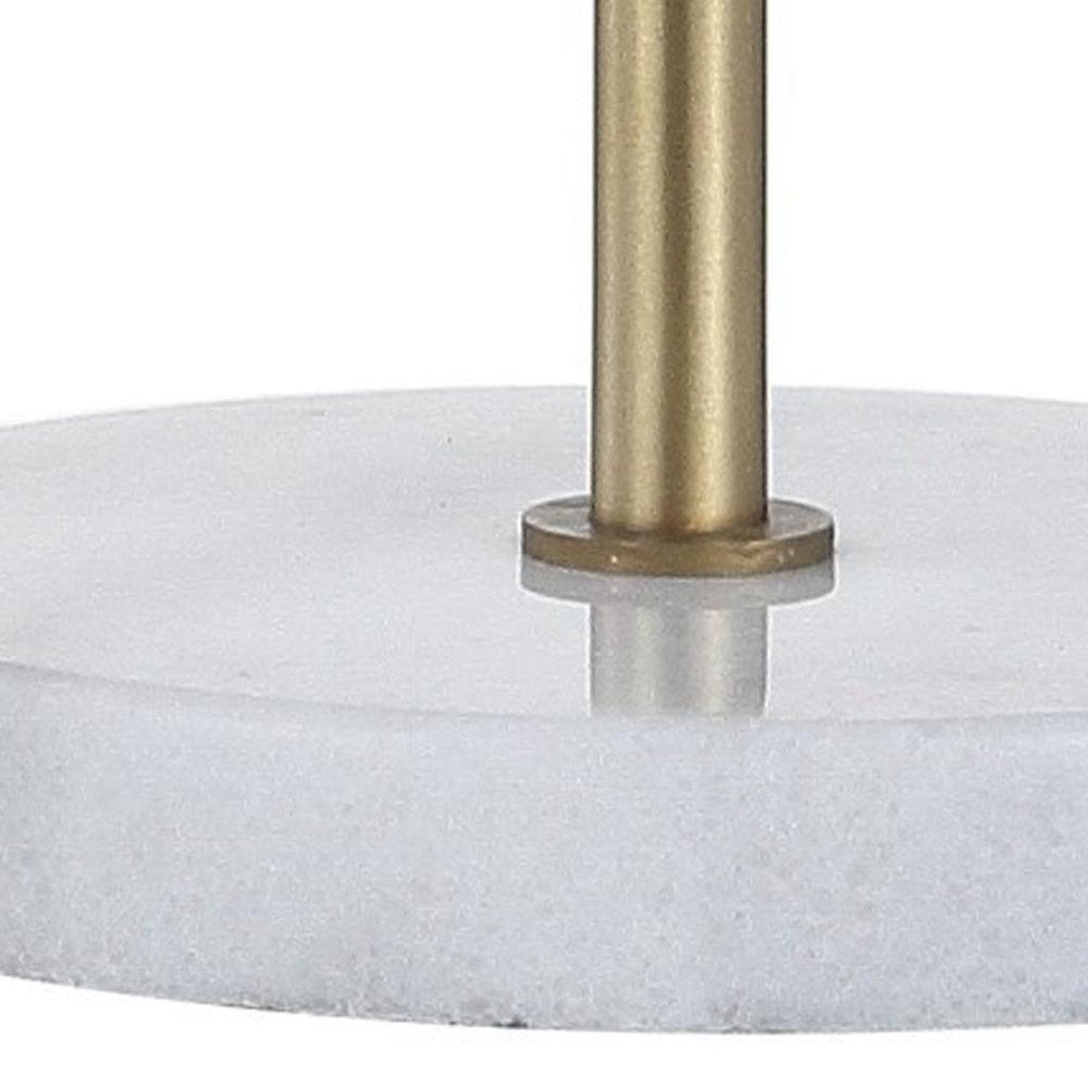 21" White Round Table Lamp