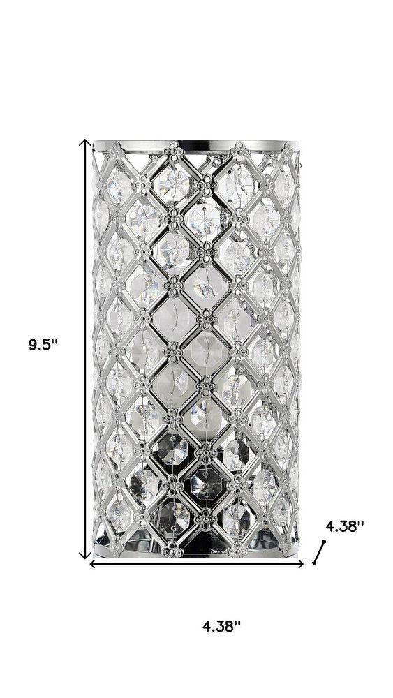 10" Silver Column Lamp