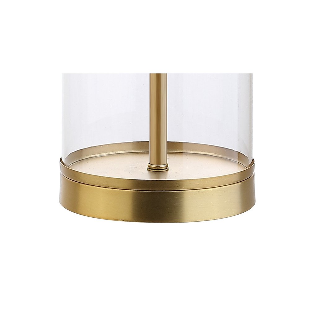 29" Gold Table Lamp With Drum Shade