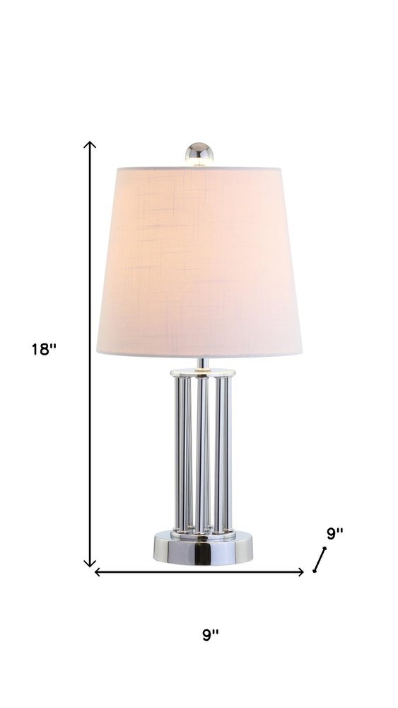 18" Silver Novelty Column Lamp With Empire Shade
