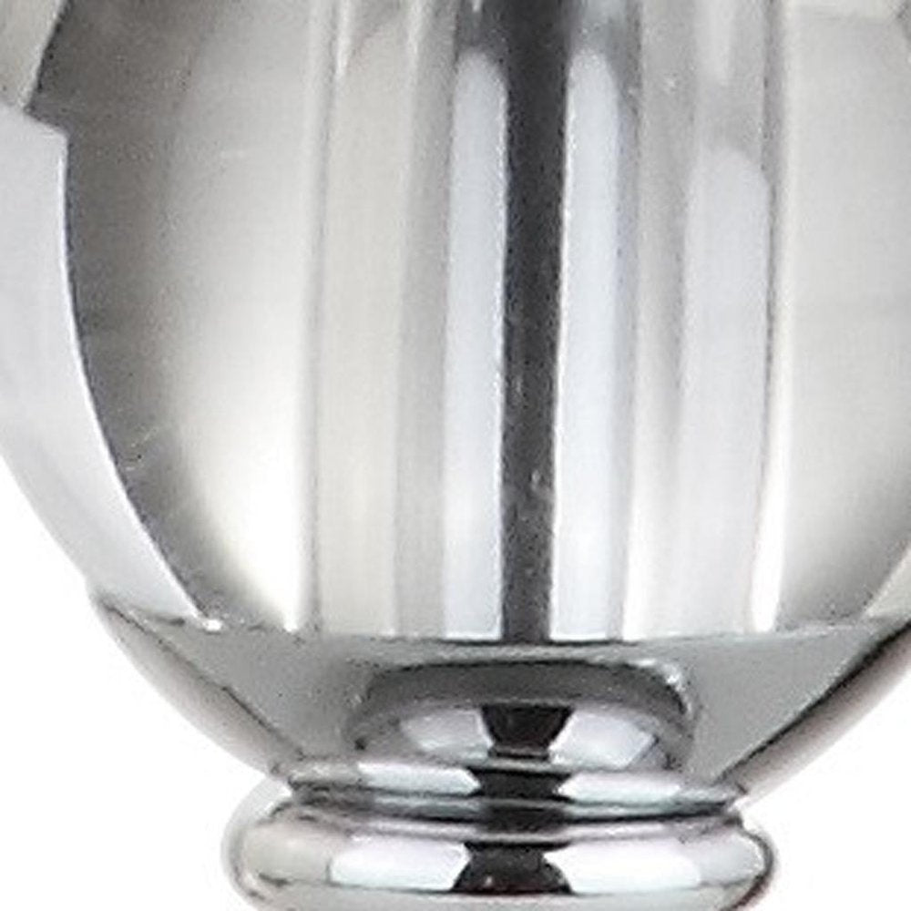 20" Silver And Clear Novelty Desk Lamp With Empire Shade