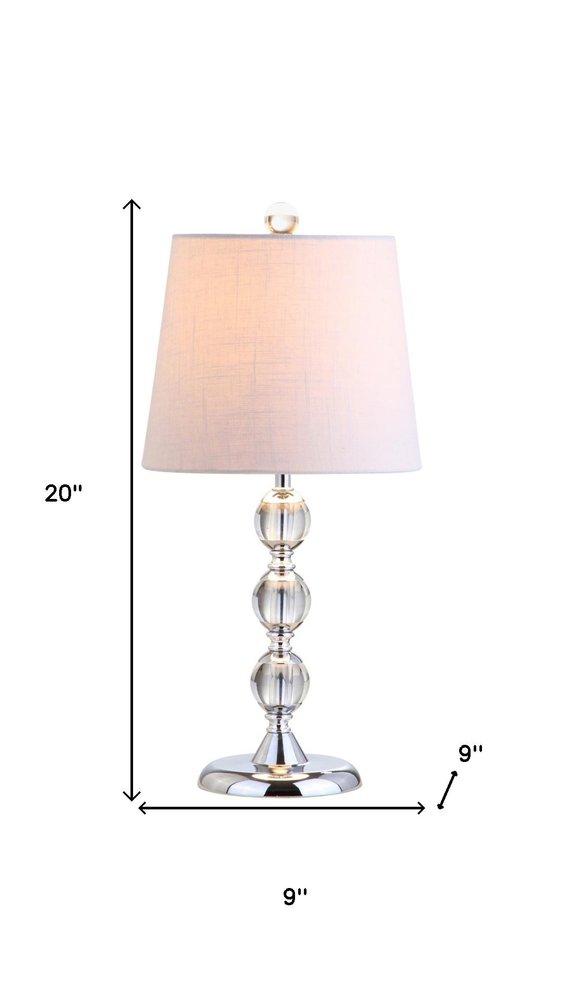 20" Silver And Clear Novelty Desk Lamp With Empire Shade