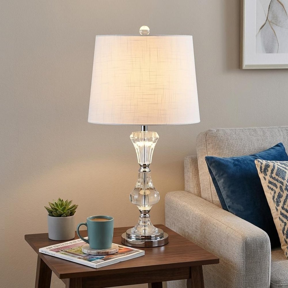 25" Silver Urn Table Lamp With Empire Shade