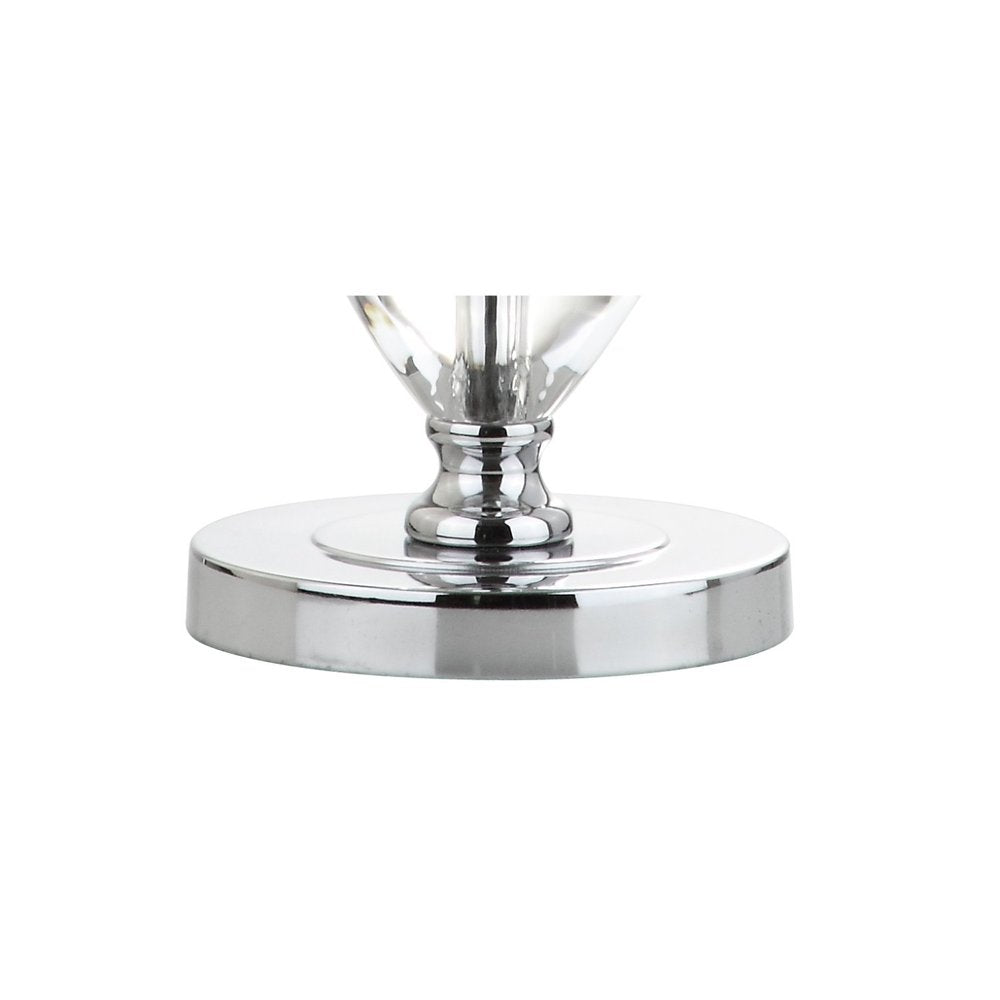 27" Silver Globe Table Lamp With Drum Shade