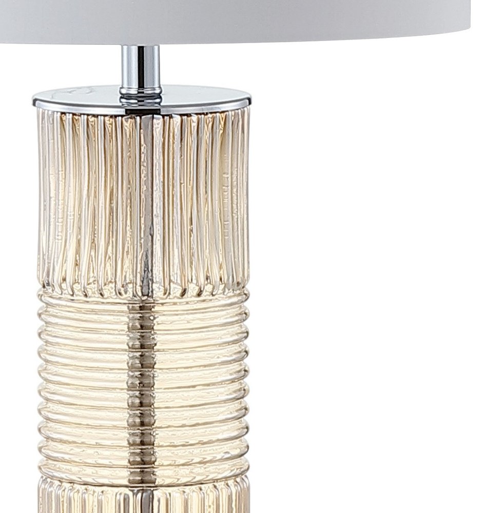 30" Clear Table Lamp With Drum Shade