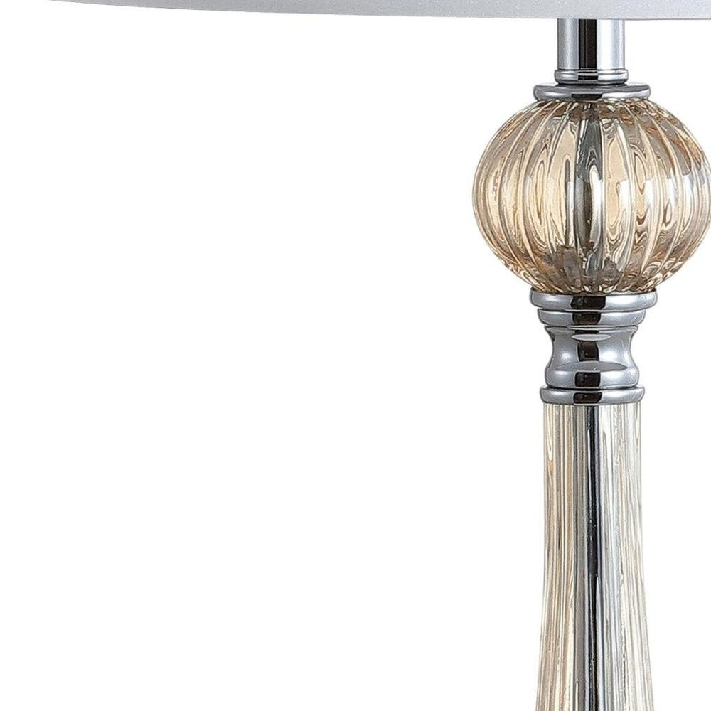 Set of Two 33" Champagne Novelty Table Lamps With Globe Shades