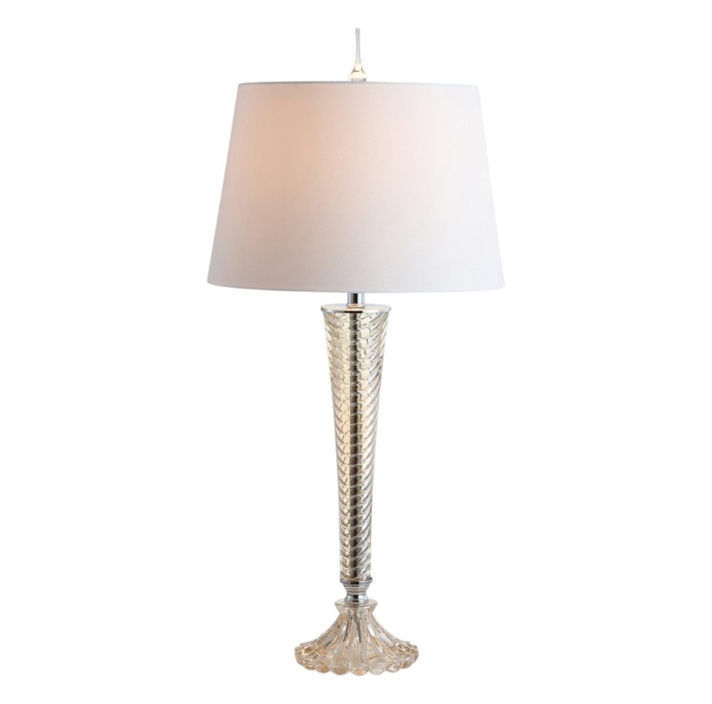 Set of Two 32" Champagne Urn Buffet Lamps With Globe Shades
