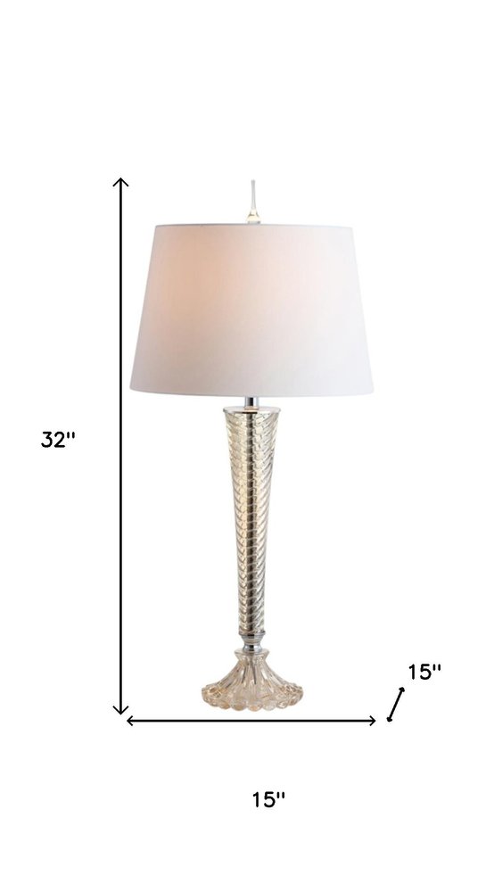 Set of Two 32" Champagne Urn Buffet Lamps With Globe Shades