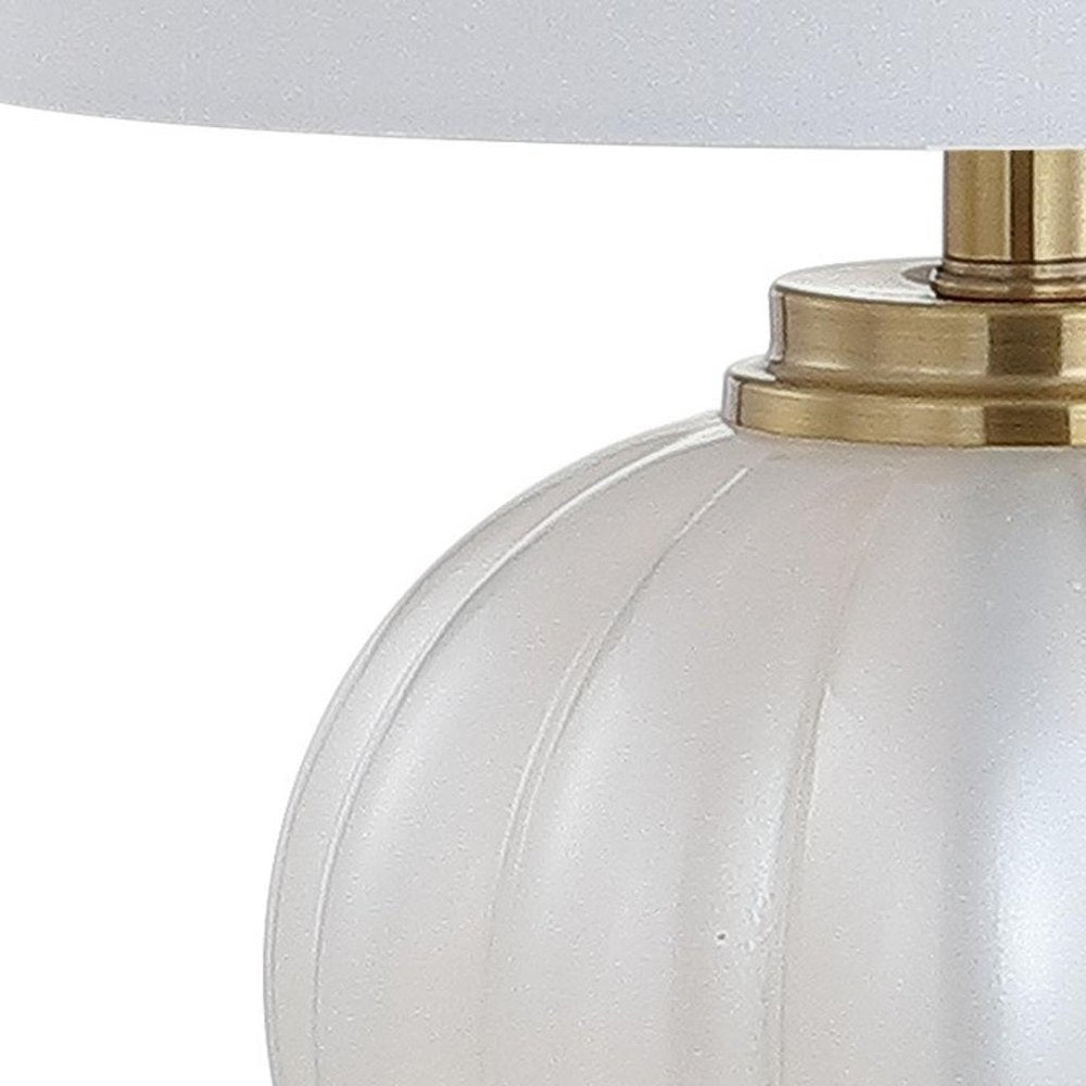 18" Clear Novelty Bedside Lamp With Drum Shade