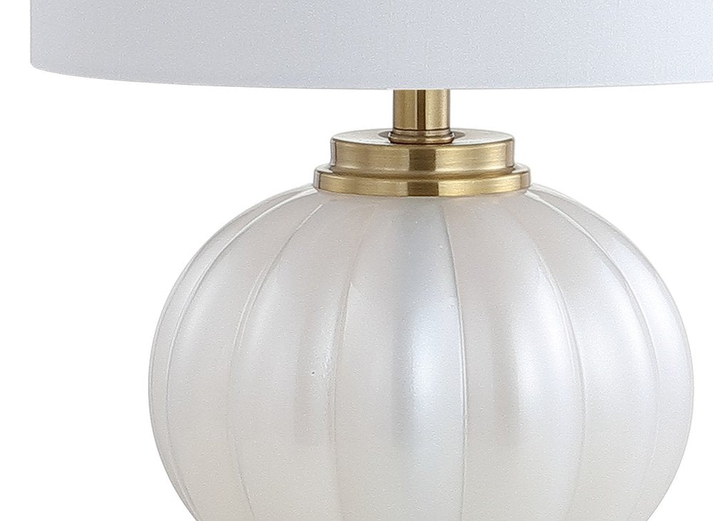 18" Clear Novelty Bedside Lamp With Drum Shade