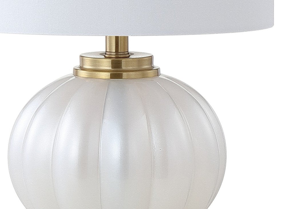18" Clear Novelty Bedside Lamp With Drum Shade