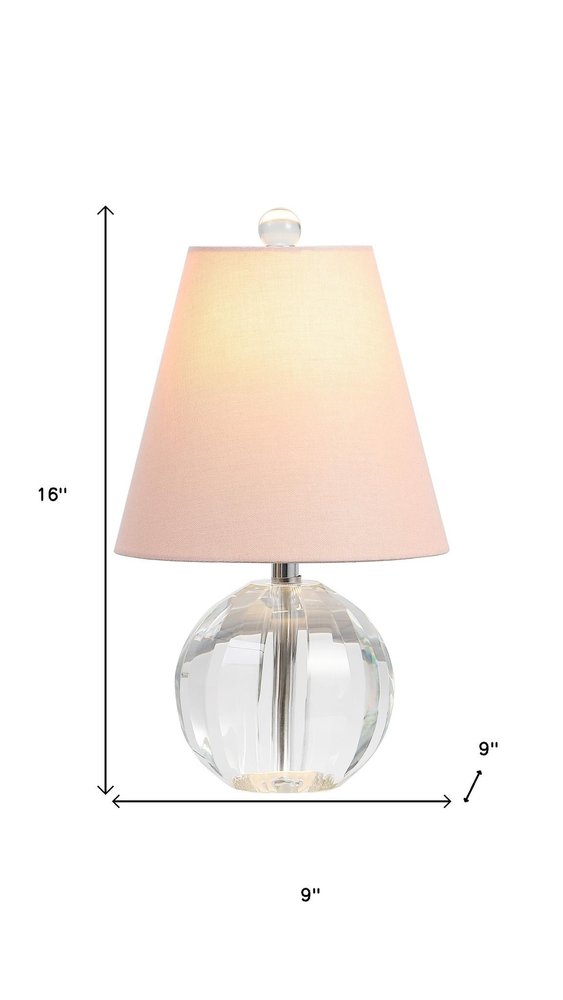 16" Clear Globe Bedside Lamp With Empire Shade