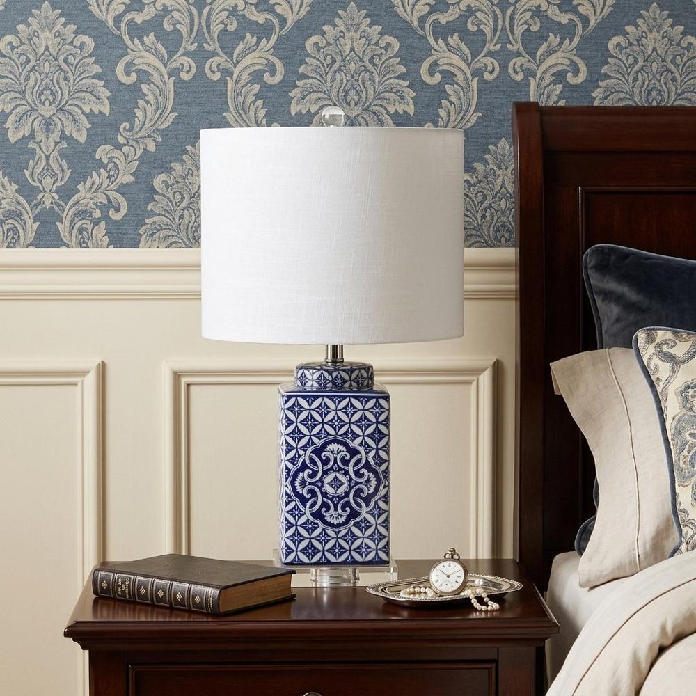 23" Clear Novelty Table Lamp With Drum Shade