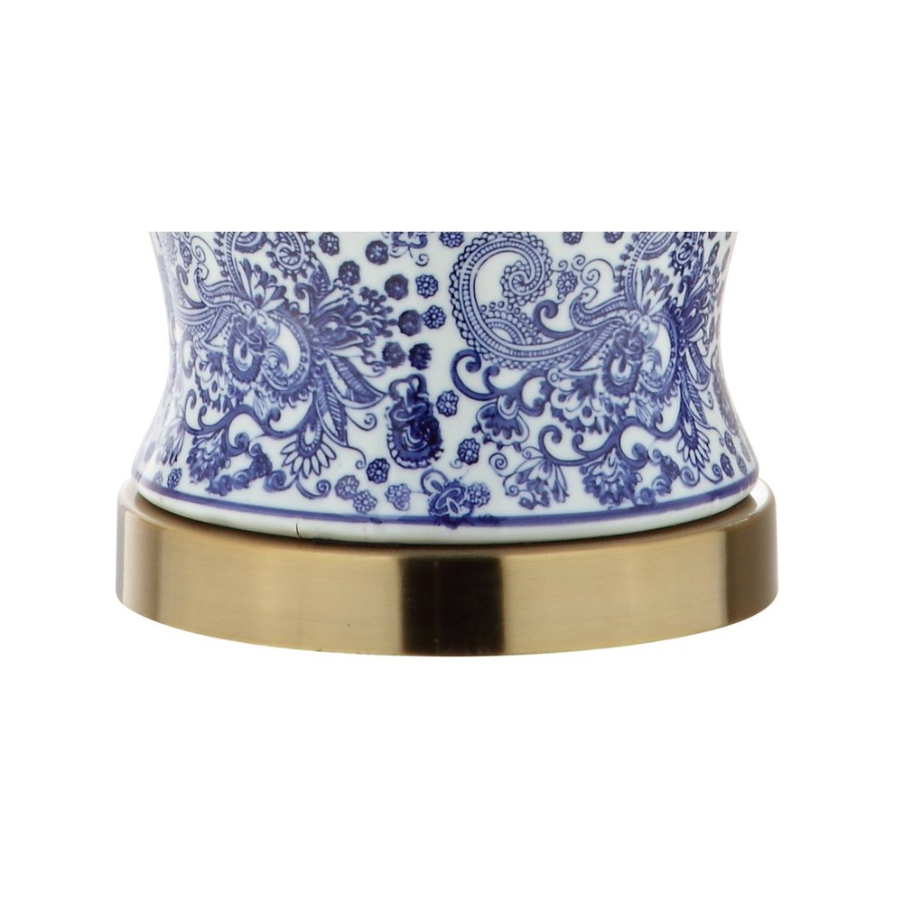 30" Gold Novelty Table Lamp With Drum Shade