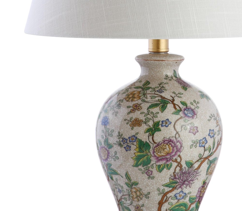 24" Gold And Off White Urn Table Lamp With Empire Shade