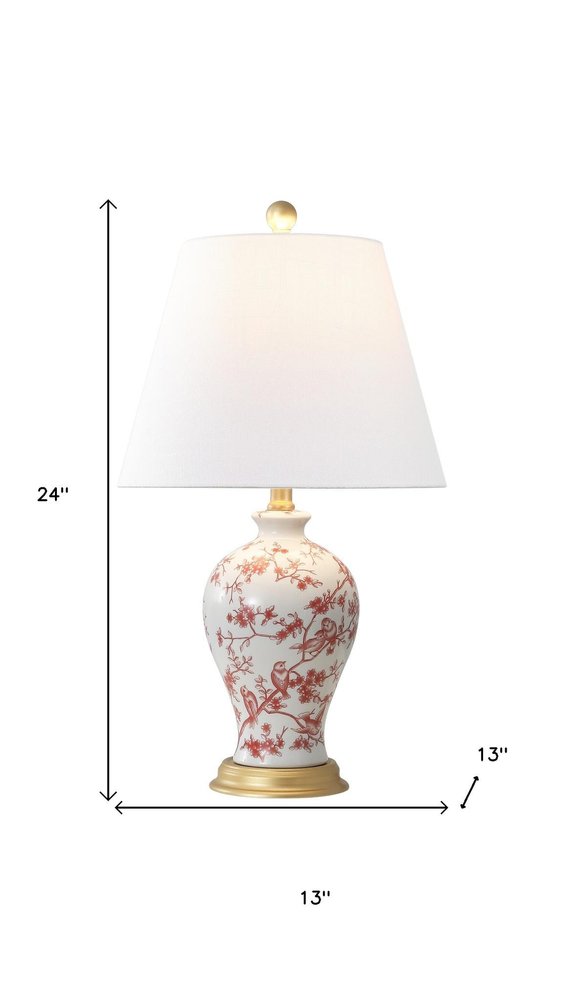 24" Gold Urn Table Lamp With Empire Shade