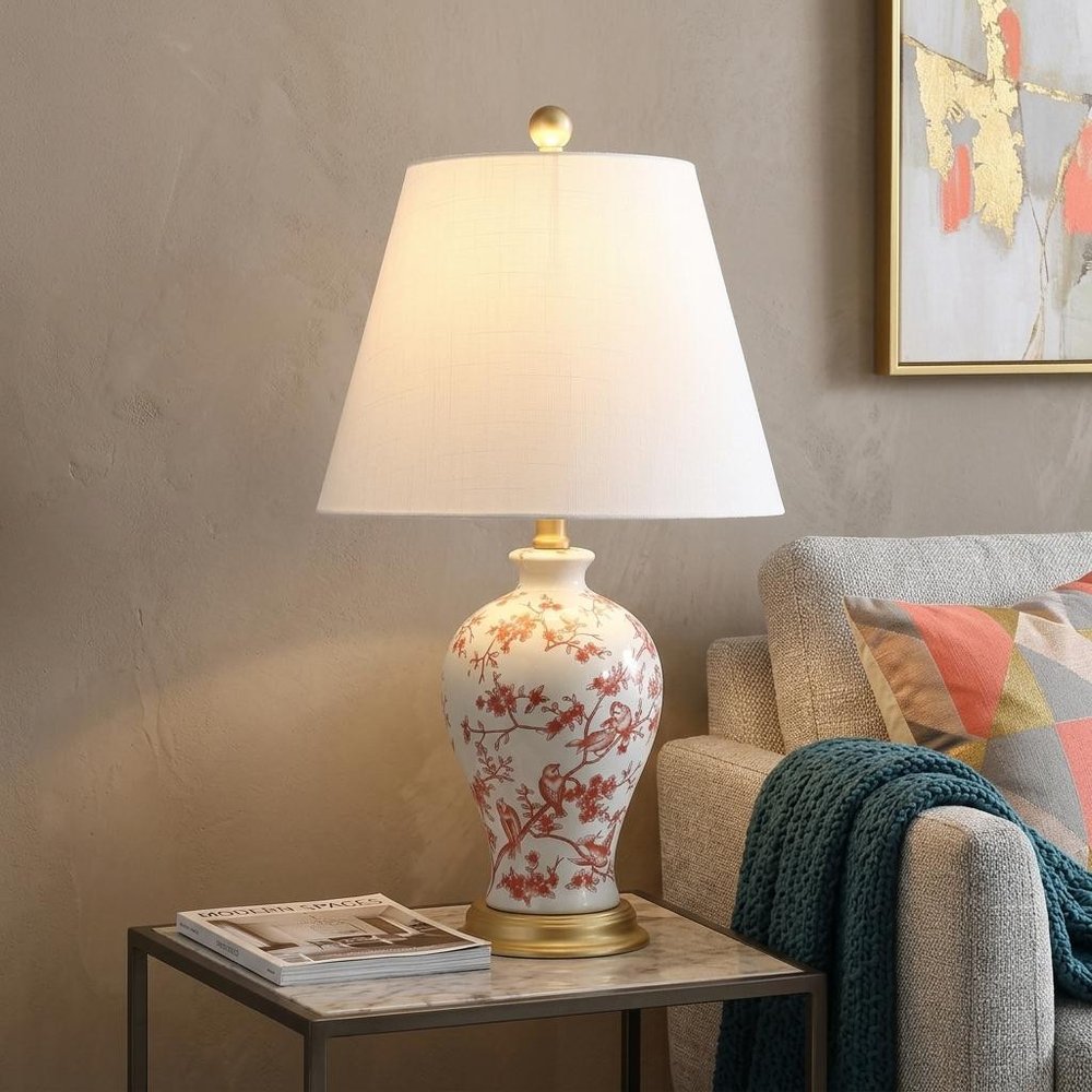 24" Gold Urn Table Lamp With Empire Shade